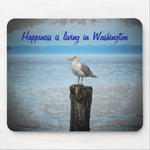 Happiness is Living in Washington Mouse Mat
