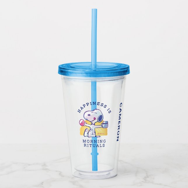 Happiness is Morning Rituals Acrylic Tumbler (Front)
