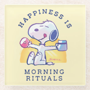 Happiness is Morning Rituals Glass Coaster