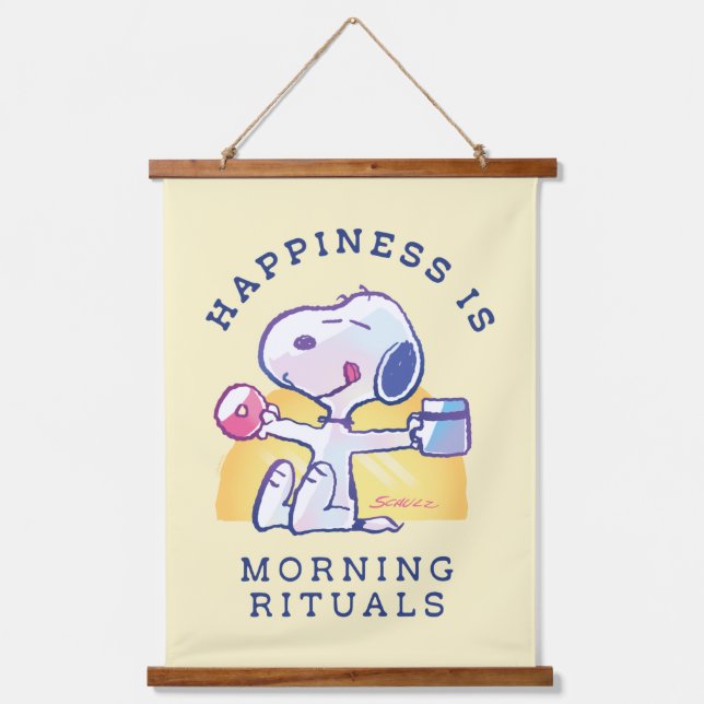 Happiness is Morning Rituals Hanging Tapestry (Front)