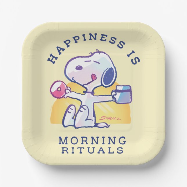 Happiness is Morning Rituals Paper Plate (Front)