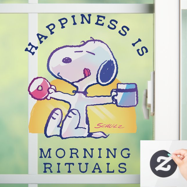 Happiness is Morning Rituals Window Cling (Home)