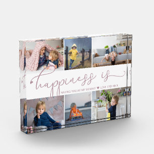 Happiness is   Mummy 6 Photo Collage Block
