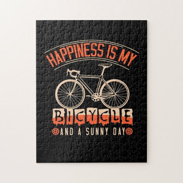 Happiness Is My Bicycle And A Sunny Day Jigsaw Puzzle (Vertical)