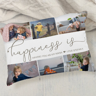 Happiness is   Nana 6 Photo Collage Decorative Cushion