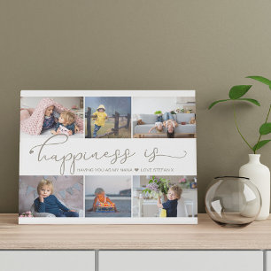Happiness is   Nana 6 Photo Collage Faux Canvas Print