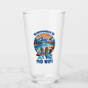 Happiness Is No Wifi Hiking Boots Glass
