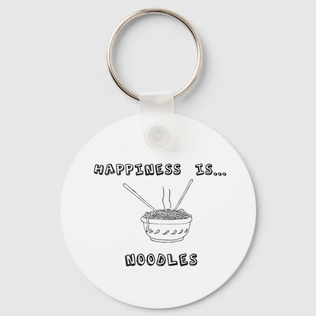 Happiness is Noodles Key Ring (Front)
