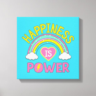Happiness is Power Rainbow Canvas Print