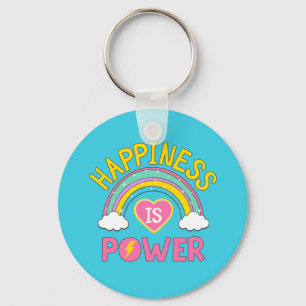 Happiness is Power Rainbow Key Ring