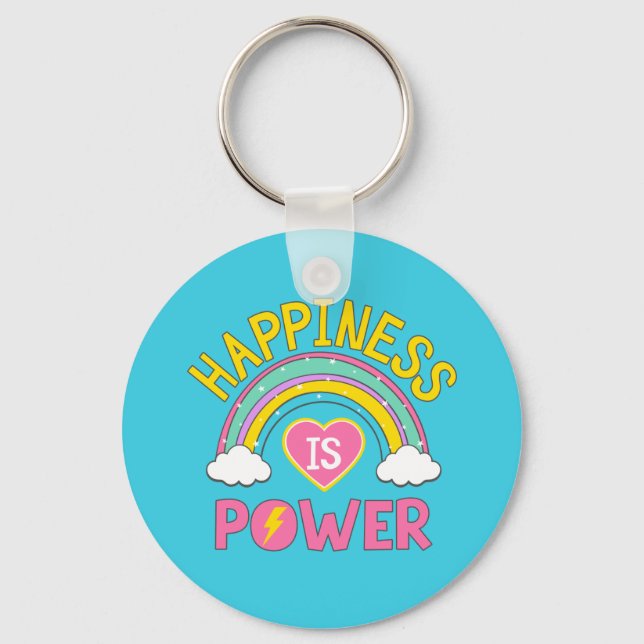 Happiness is Power Rainbow Key Ring (Front)