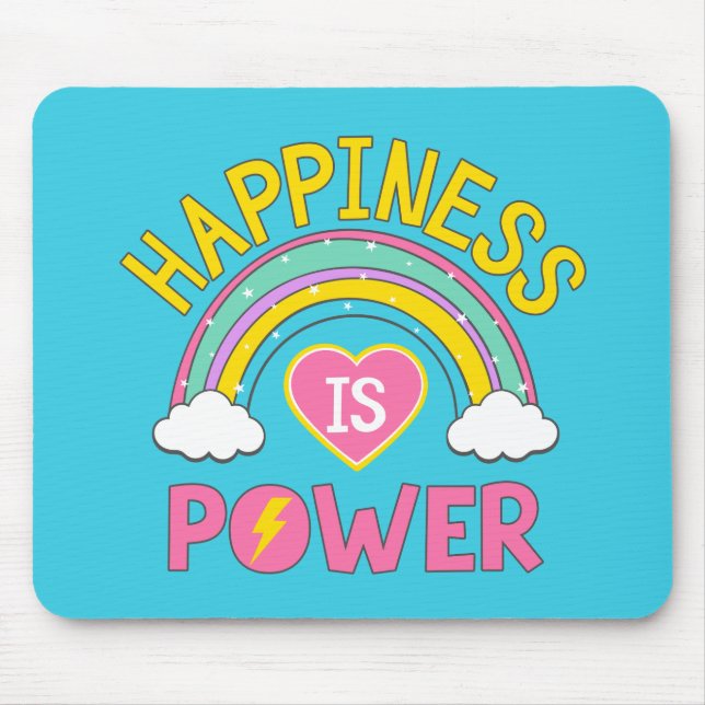 Happiness is Power Rainbow Mouse Mat (Front)