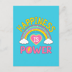 Happiness is Power Rainbow Postcard