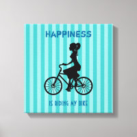 Happiness Is Riding My Bike - Cyclist Silhouette