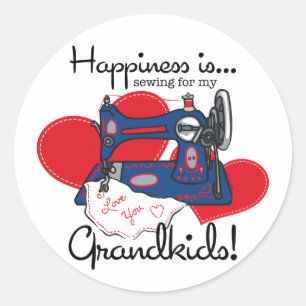 Happiness Is Sewing Classic Round Sticker