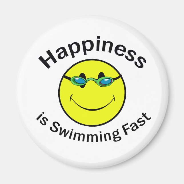 Happiness is Swimming Fast Magnet (Front)