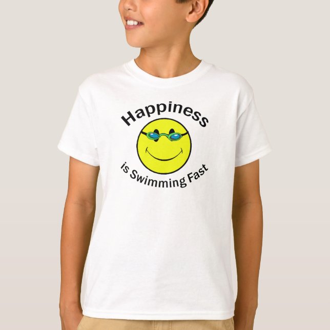 Happiness is Swimming Fast T-Shirt (Front)