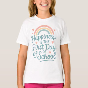 Happiness Is the First Day of School – Pastel Rain T-Shirt