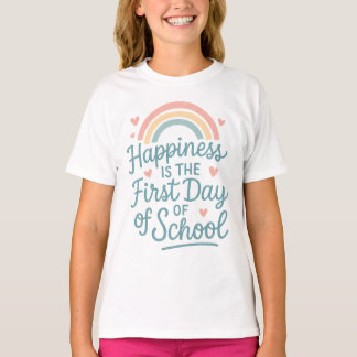 Happiness Is the First Day of School – Pastel Rain T-Shirt