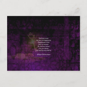Happiness Is The Key To Success Uplifting Quote Postcard
