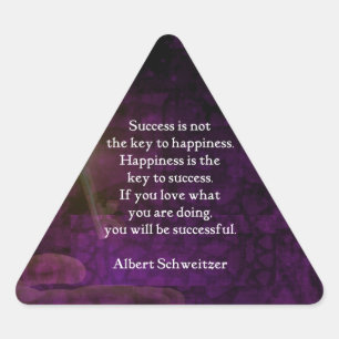 Happiness Is The Key To Success Uplifting Quote Triangle Sticker