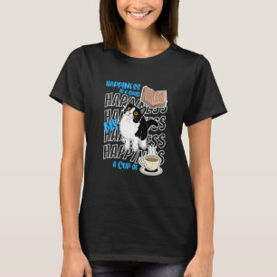 Happiness Is Tuxedo Cats Good Books Coffee Cute Ca T-Shirt