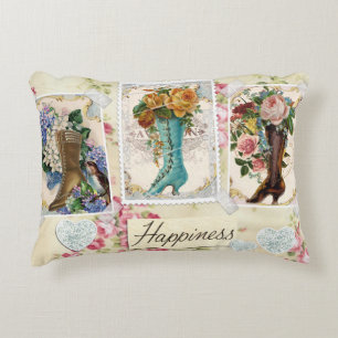Happiness is Victorian Steampunk Boots Pillow
