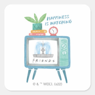 Happiness is watching FRIENDS™ Square Sticker