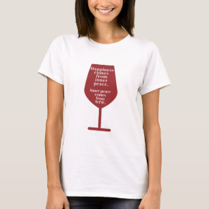 Happiness Is Wine Funny Quote Word Art T-Shirt