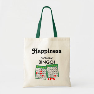 Happiness is Yelling Bingo Winner Player Prize Fun Tote Bag