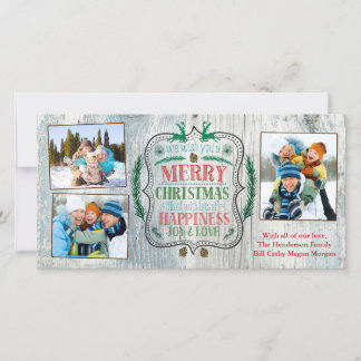 Happiness Joy and Love Holiday Card