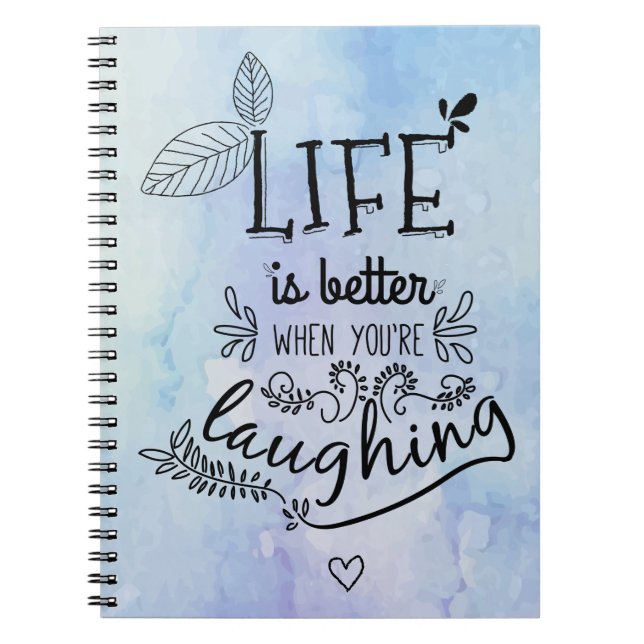 Happiness Life Quote Dreams Attitude Motivational Notebook (Front)