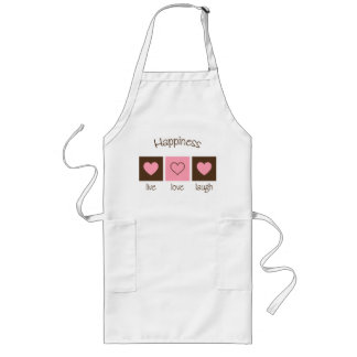 Happiness Live Love Laugh Dark Pink Long Apron