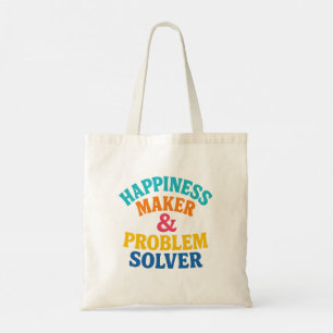 Happiness Maker & Problem Solver – Retro 60s Color Tote Bag