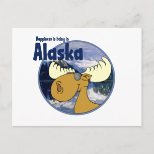 Happiness Moose -Alaska Postcard