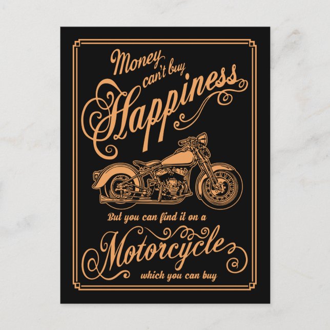 Happiness - Motorcycle Postcard (Front)