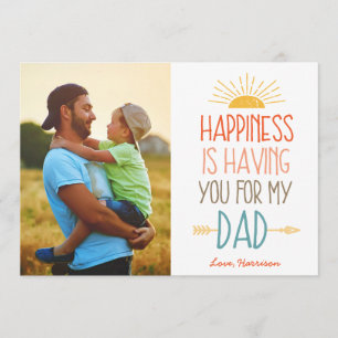 Happiness   Photo Father's Day Flat Card