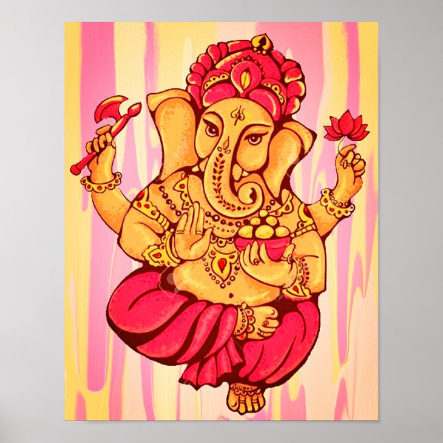 Happiness Prosperity Hindu God Ganesh Lord Ganesha Poster (Front)