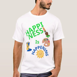 Happiness puff paint crew  T-Shirt
