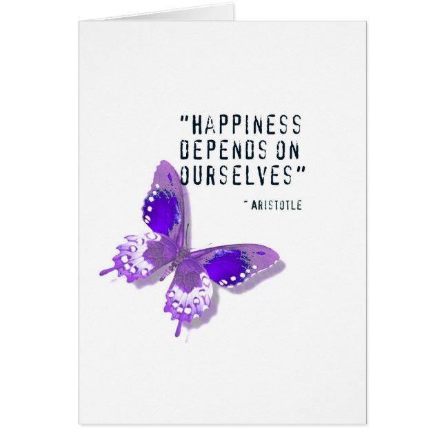 Happiness Purple Butterfly Card (Front)