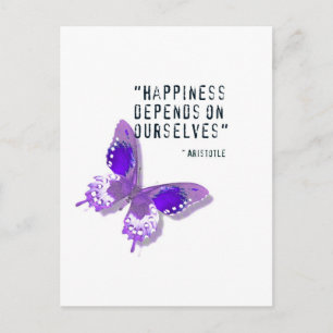 Happiness Purple Butterfly Postcard