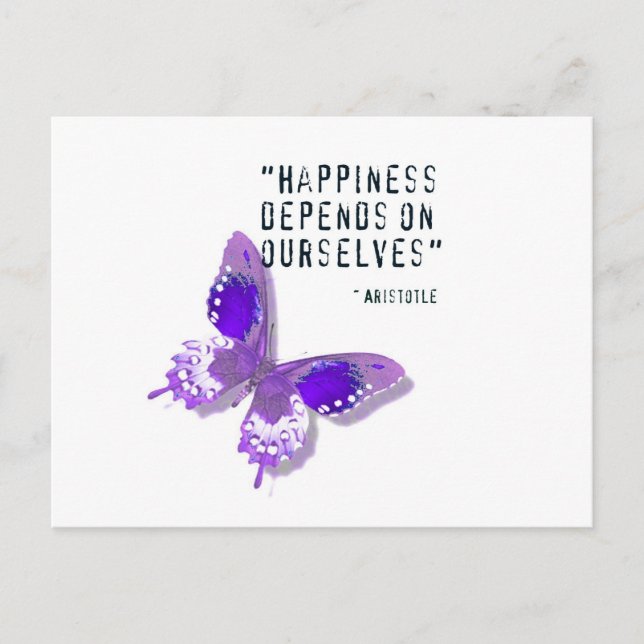 Happiness Purple Butterfly Postcard (Front)