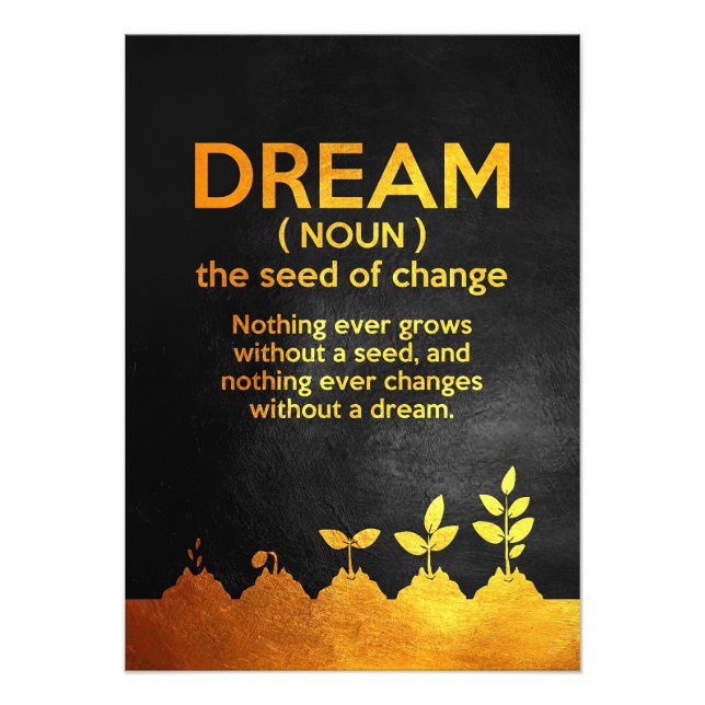 Happiness Quote Dream Definition Photo Print (Front)