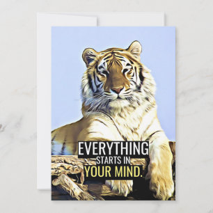 Happiness Quote Everything Starts In Your Mind Invitation