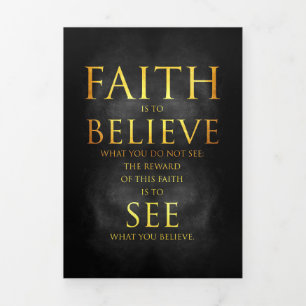 Happiness Quote Faith Believe See Tri-Fold Card