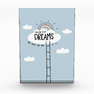 Happiness Quote Follow Your Dream Sky Photo Block