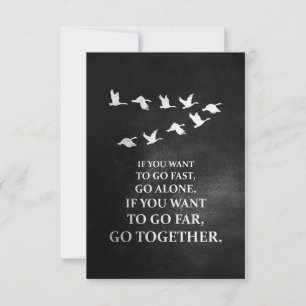 Happiness Quote If You Want To Go Together Thank You Card