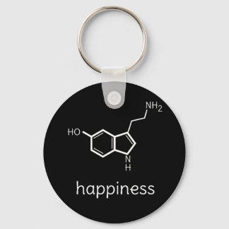 happiness serotonin molecules key ring