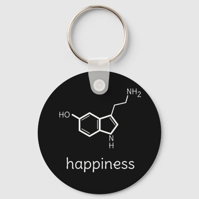 happiness serotonin molecules key ring (Front)