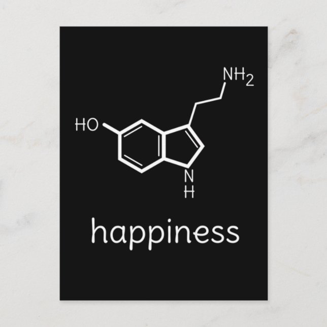happiness serotonin molecules postcard (Front)
